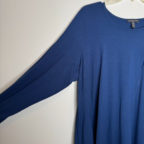 Eileen Fisher Blue Long Sleeve Tshirt Tunic Womens Plus 2X Viscose Spandex R5VFF - Picture 5 of 8